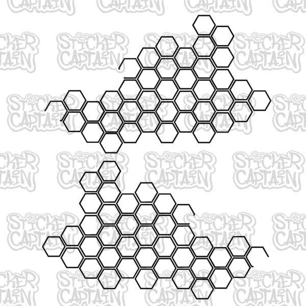 Hexagon Pattern Car Decal Set - Image 3