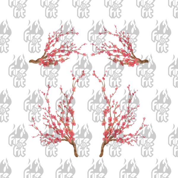 Light Pink / Red Sakura Blossom Decal Set - Image 3