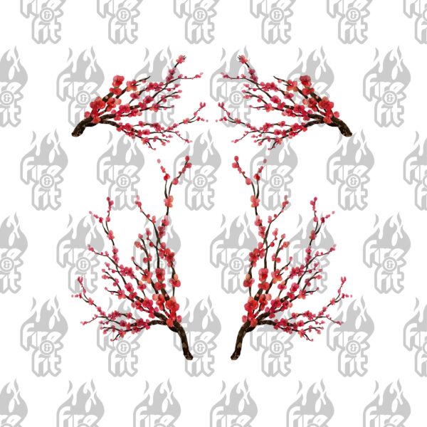 Light Pink / Red Sakura Blossom Decal Set - Image 5